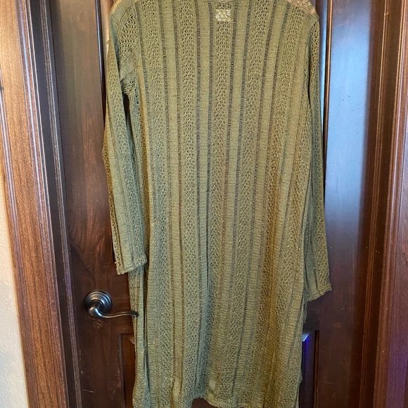 {4/$28🔮 O’Neill} Army Green loose knit cardigan - Picture 5 of 8